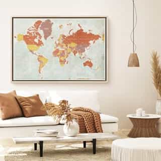 canvas print world map